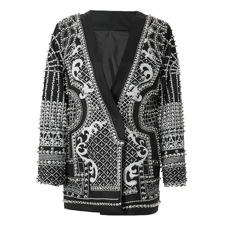 embellished plunge blazer mini dress - Elladine