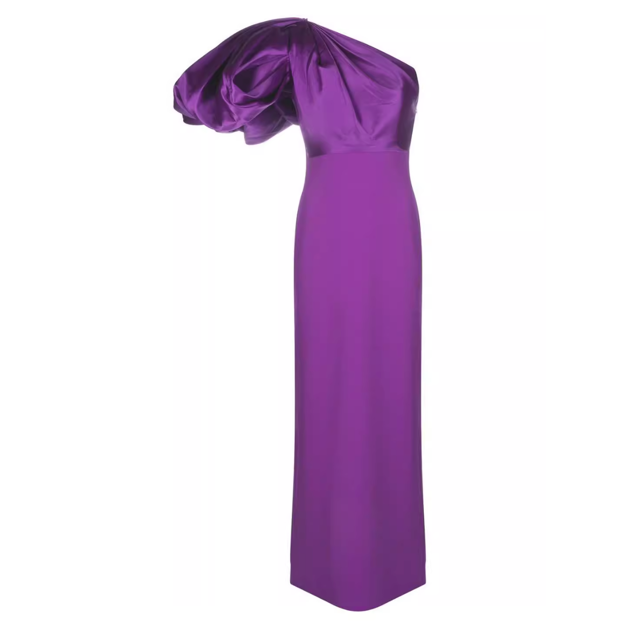 one-shoulder gown with voluminous sleeve – Surenia