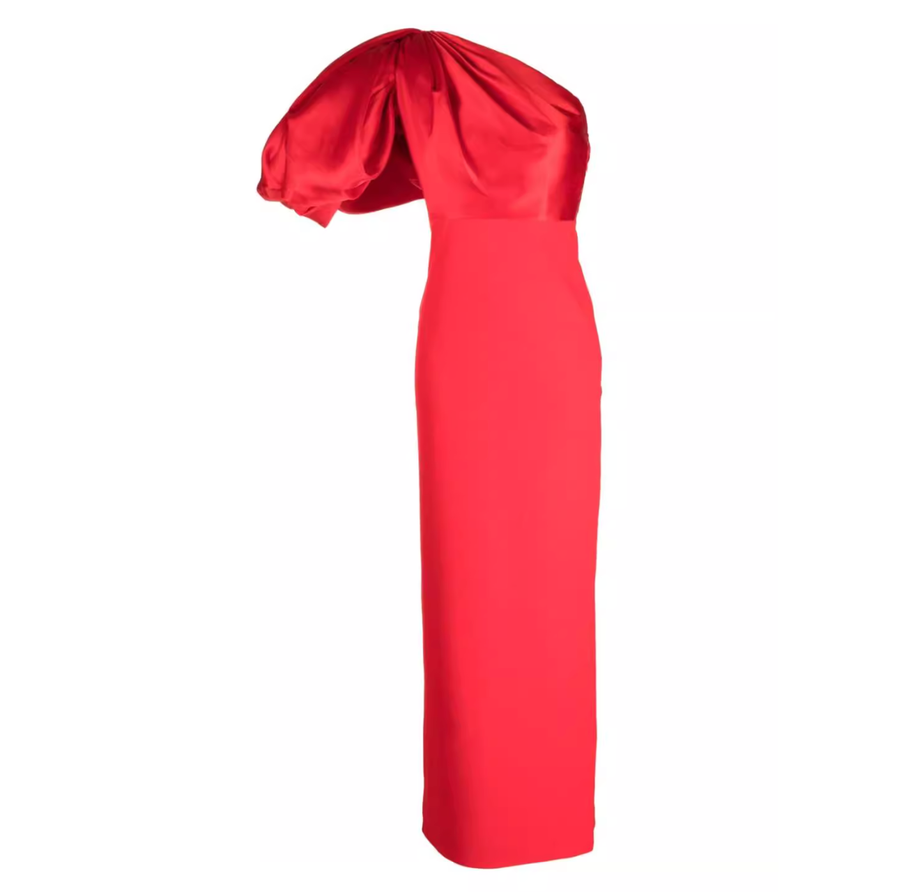 one-shoulder gown with voluminous sleeve – Surenia
