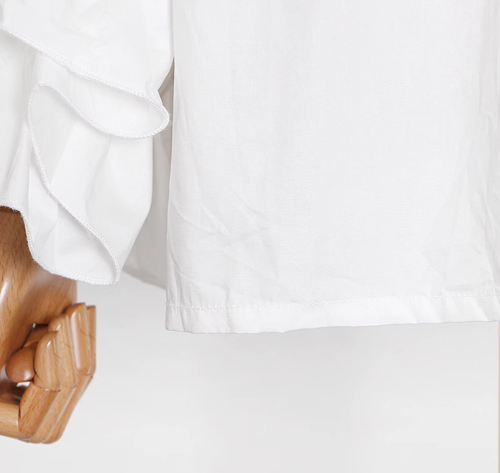 long-sleeve blouse with layered ruffle sleeves - Elspet