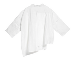 asymmetrical half-sleeve shirt with layered front - Elvisa