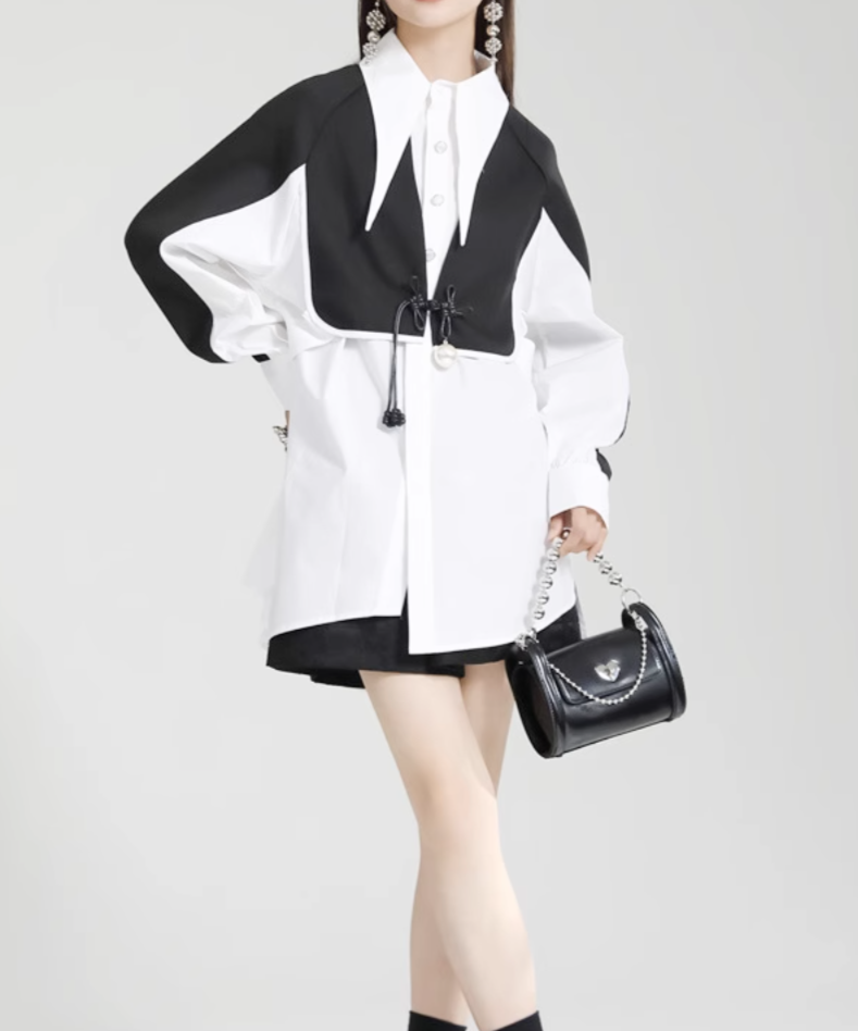 two-tone oversized shirt dress – Fariishta