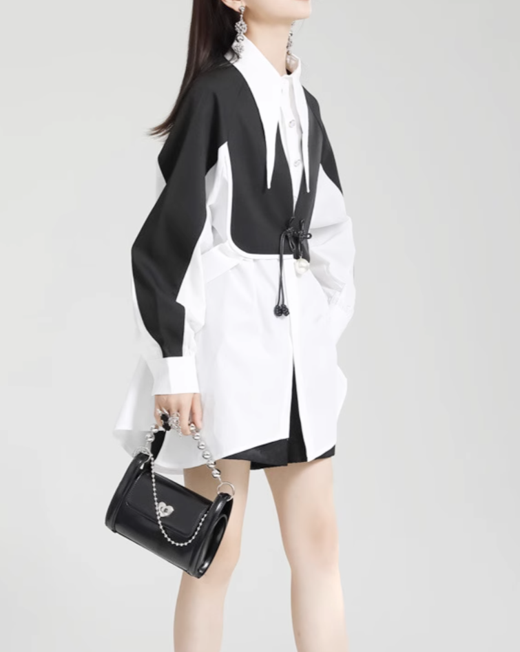 two-tone oversized shirt dress – Fariishta