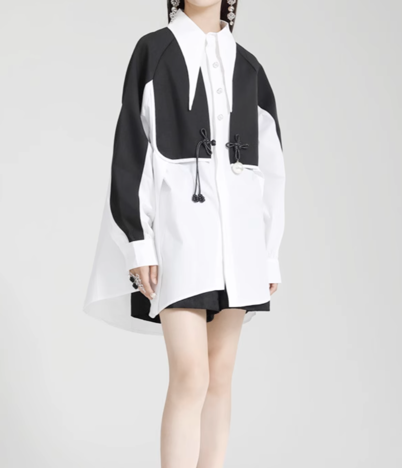 two-tone oversized shirt dress – Fariishta