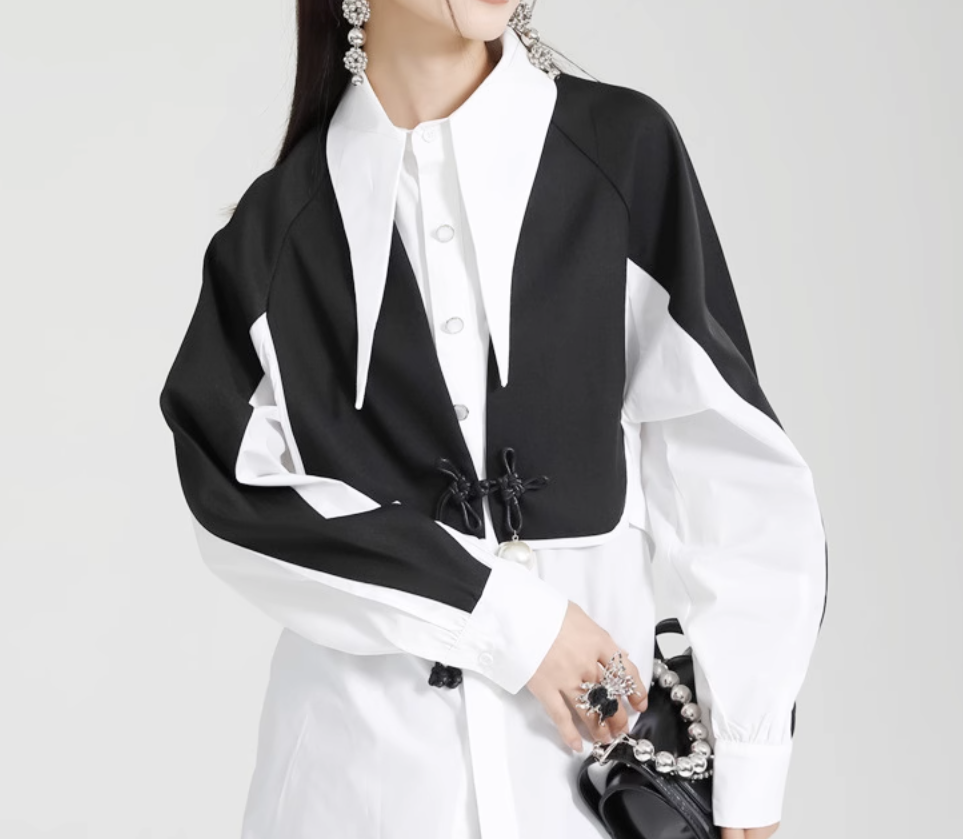 two-tone oversized shirt dress – Fariishta