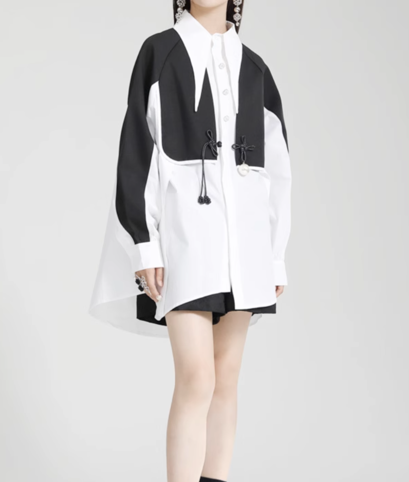 two-tone oversized shirt dress – Fariishta