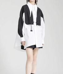 two-tone oversized shirt dress – Fariishta