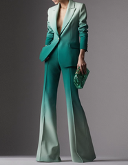 gradient tailored pantsuit with single-breasted blazer – Fannanah