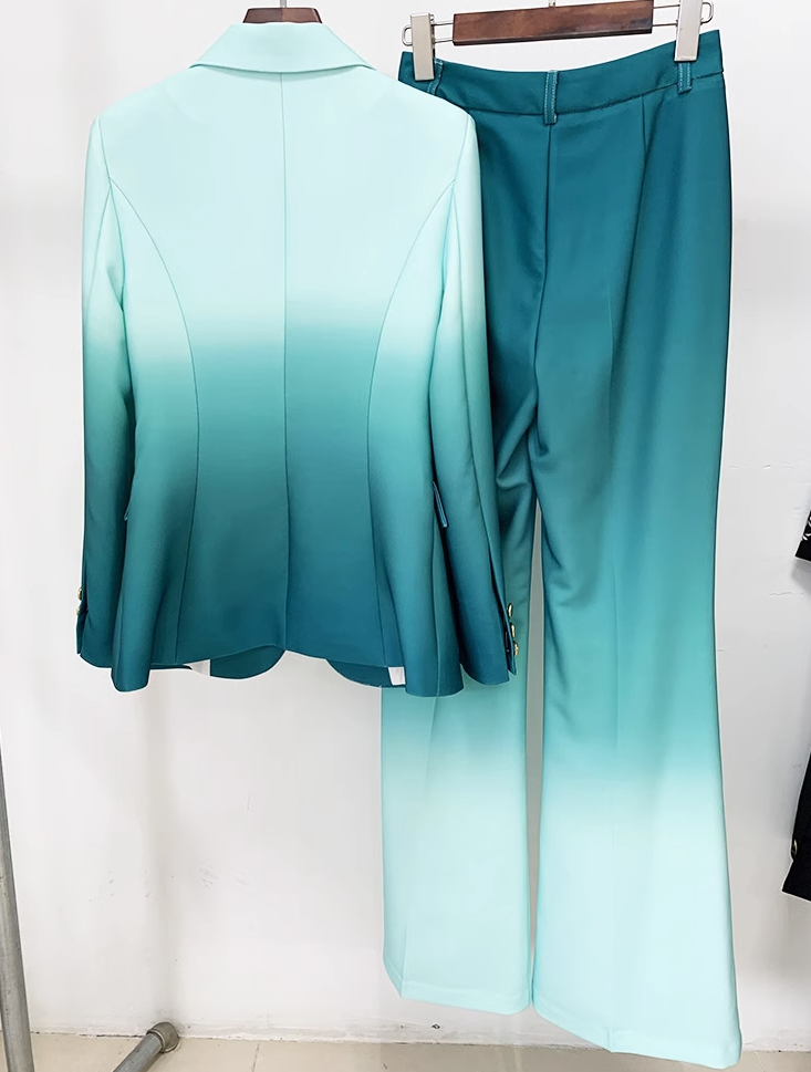 gradient tailored pantsuit with single-breasted blazer – Fannanah