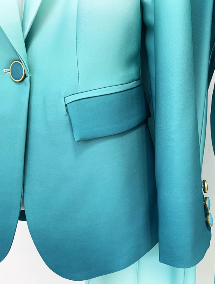 gradient tailored pantsuit with single-breasted blazer – Fannanah