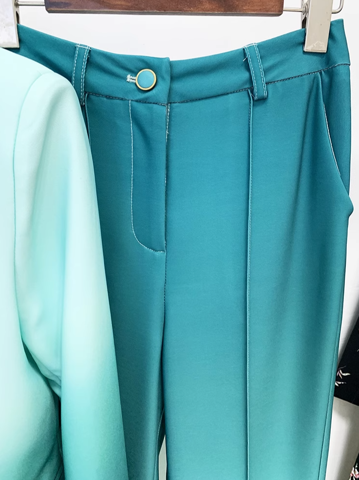 gradient tailored pantsuit with single-breasted blazer – Fannanah