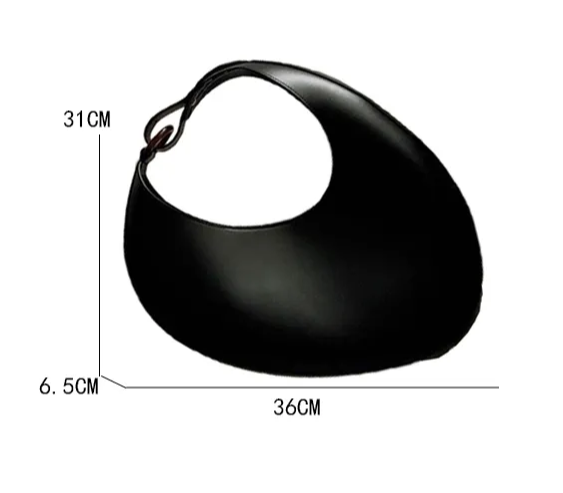 crescent-shaped leather shoulder bag with adjustable strap - Felberta