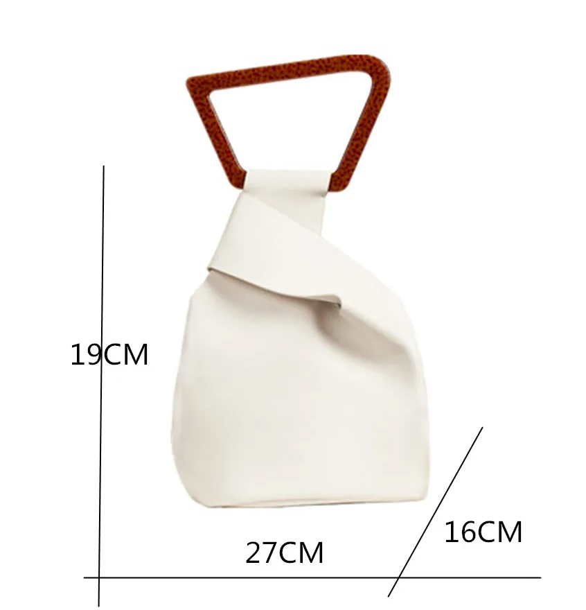 geometric handle leather bucket bag - Fiachna