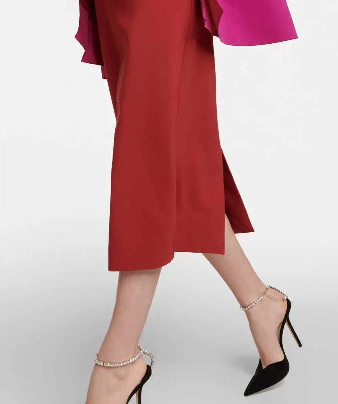 color-block bell-sleeve midi dress – Sherree