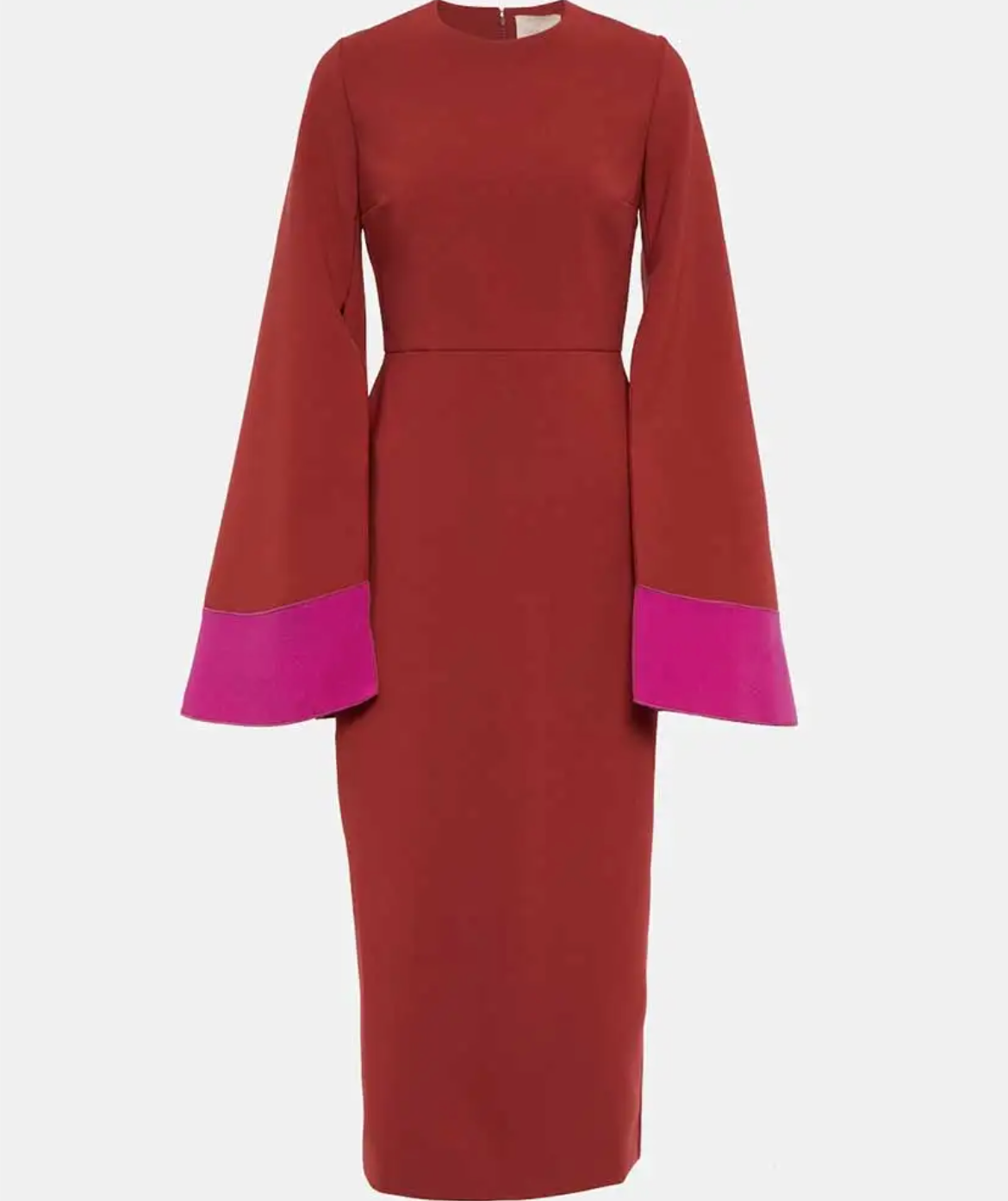 color-block bell-sleeve midi dress – Sherree