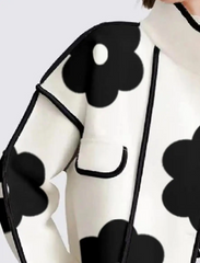 floral print oversized jacket with contrast trim - Fuseelah