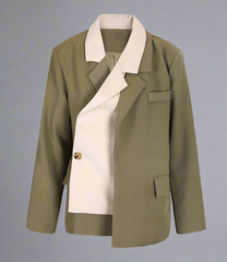 asymmetric two-tone blazer with layered lapel - Fyiynfcf