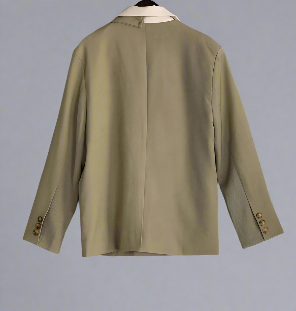asymmetric two-tone blazer with layered lapel - Fyiynfcf
