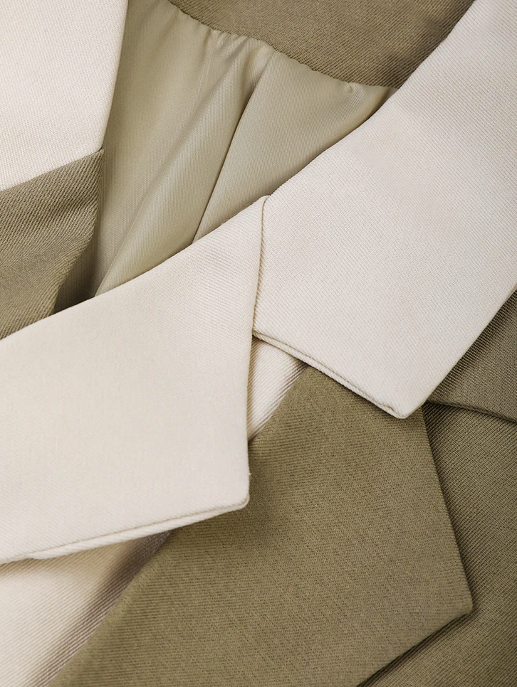 asymmetric two-tone blazer with layered lapel - Fyiynfcf