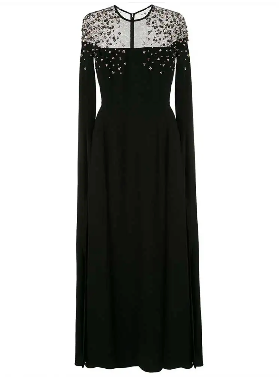 embellished cape-sleeve evening gown – Sherita
