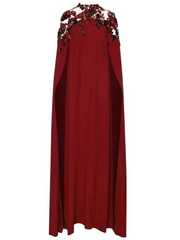 embellished high-neck cape gown – Gonal