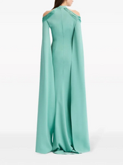 cold-shoulder cape gown – Rosal