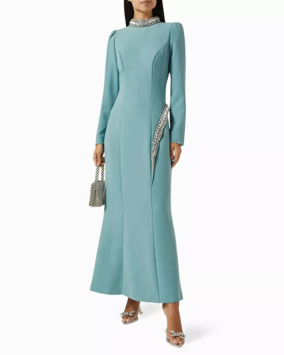 crystal-embellished high-neck gown – Logen