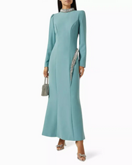 crystal-embellished high-neck gown – Logen