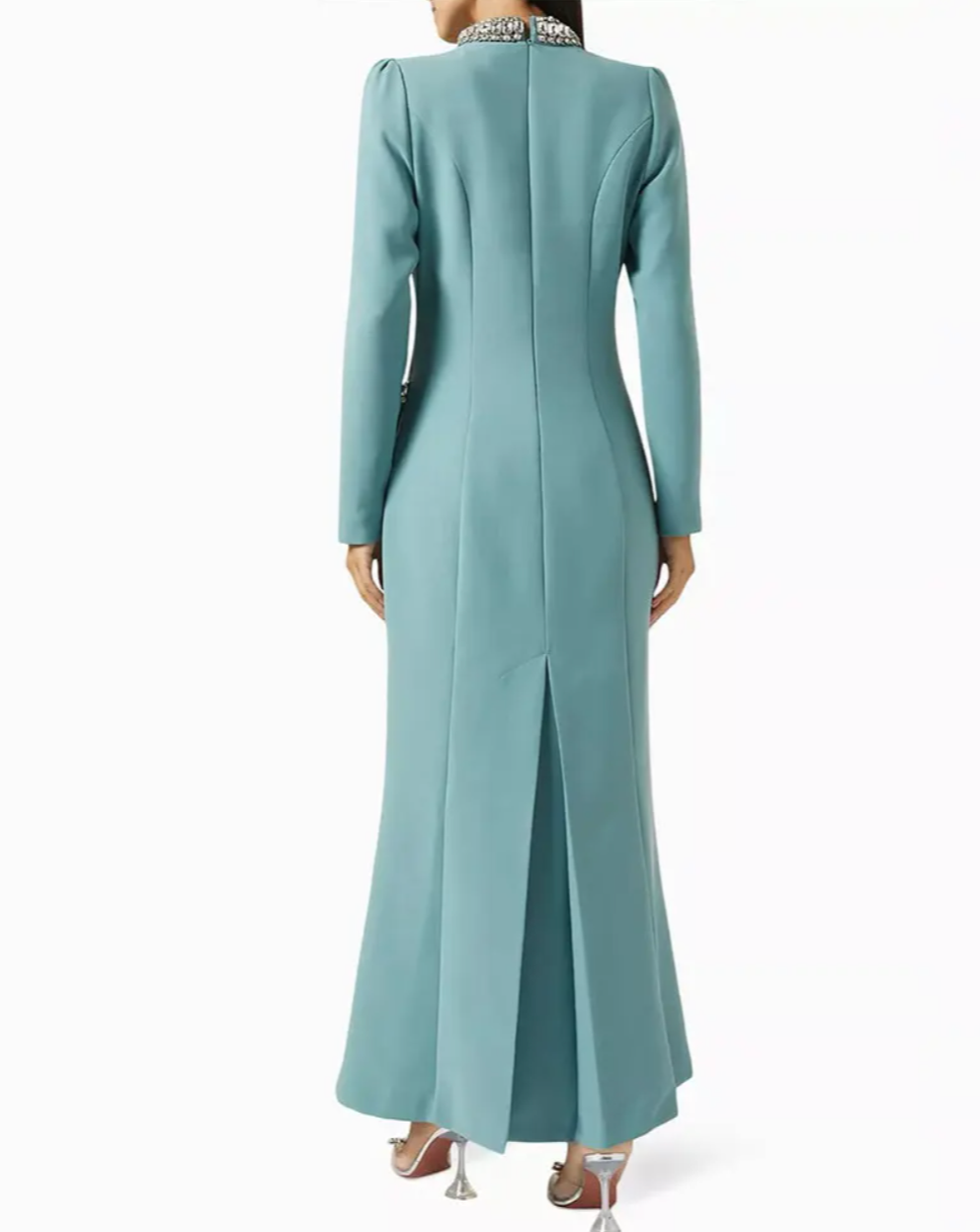crystal-embellished high-neck gown – Logen