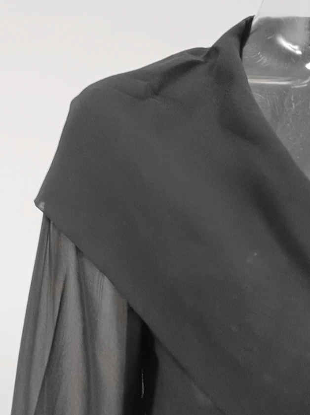 sheer wrap blouse with draped hood - Gaynor