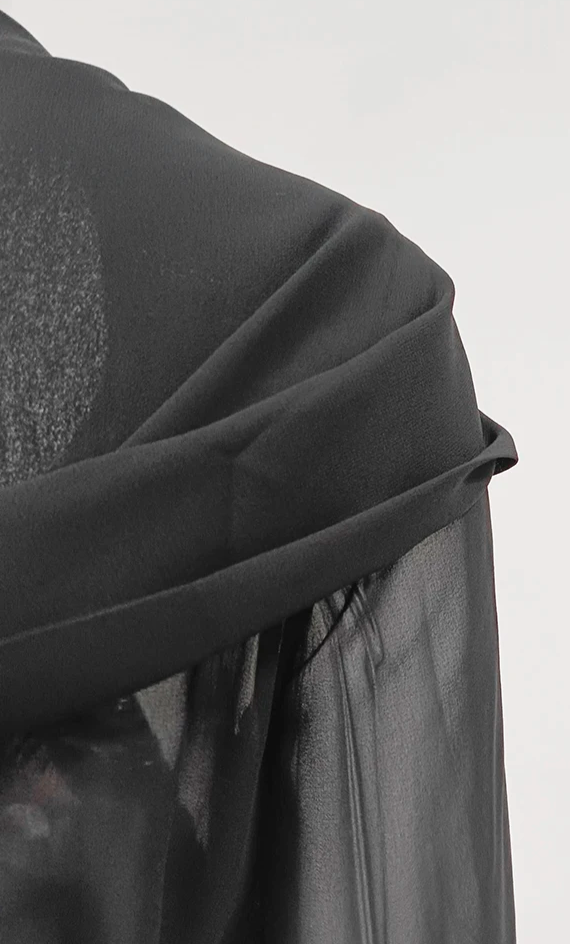 sheer wrap blouse with draped hood - Gaynor