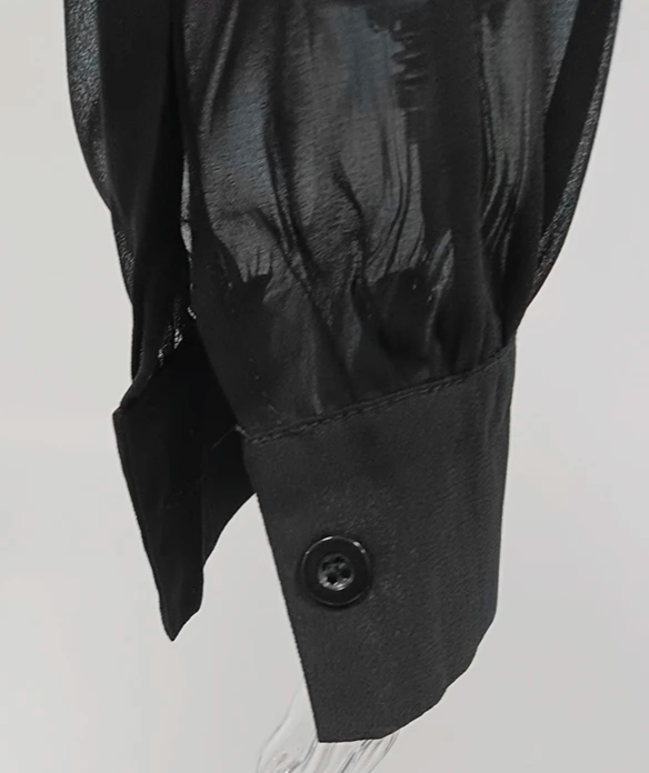sheer wrap blouse with draped hood - Gaynor