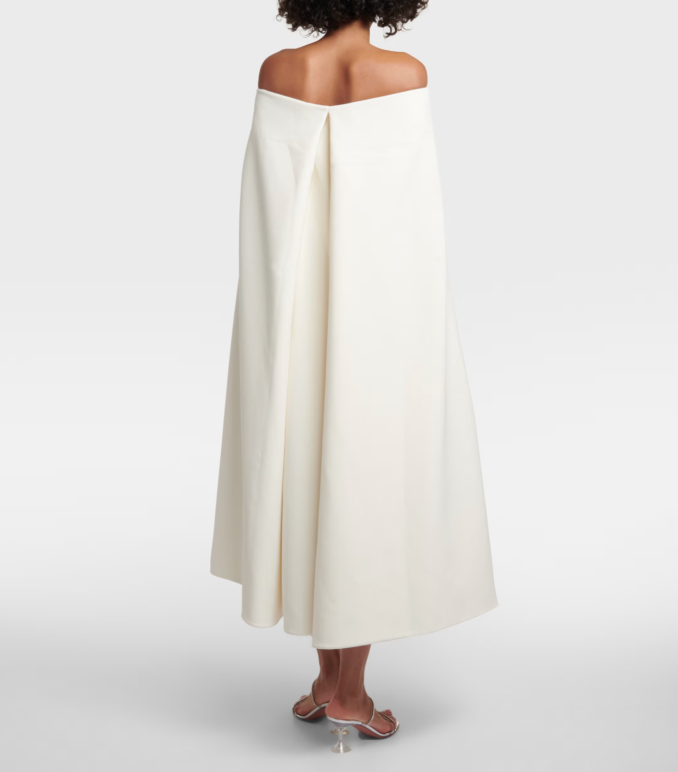 Off-shoulder midi cape dress with crystal accents – Zehava