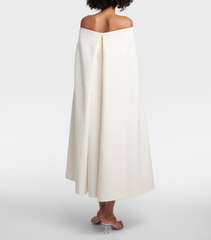 Off-shoulder midi cape dress with crystal accents – Zehava