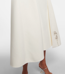 Off-shoulder midi cape dress with crystal accents – Zehava