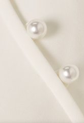 Puff-sleeve gown with pearl shoulder detail – Oljen