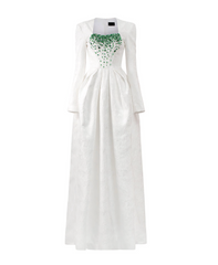 Embellished square-neck gown – Quren