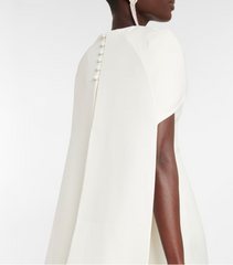 cape-back column gown with embellished neckline – Genaa