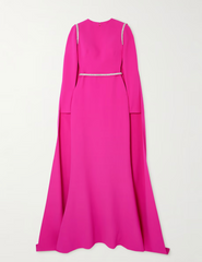 crystal-trimmed cape-back gown – Joriee