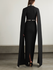 crystal-belted cape gown – Jojee
