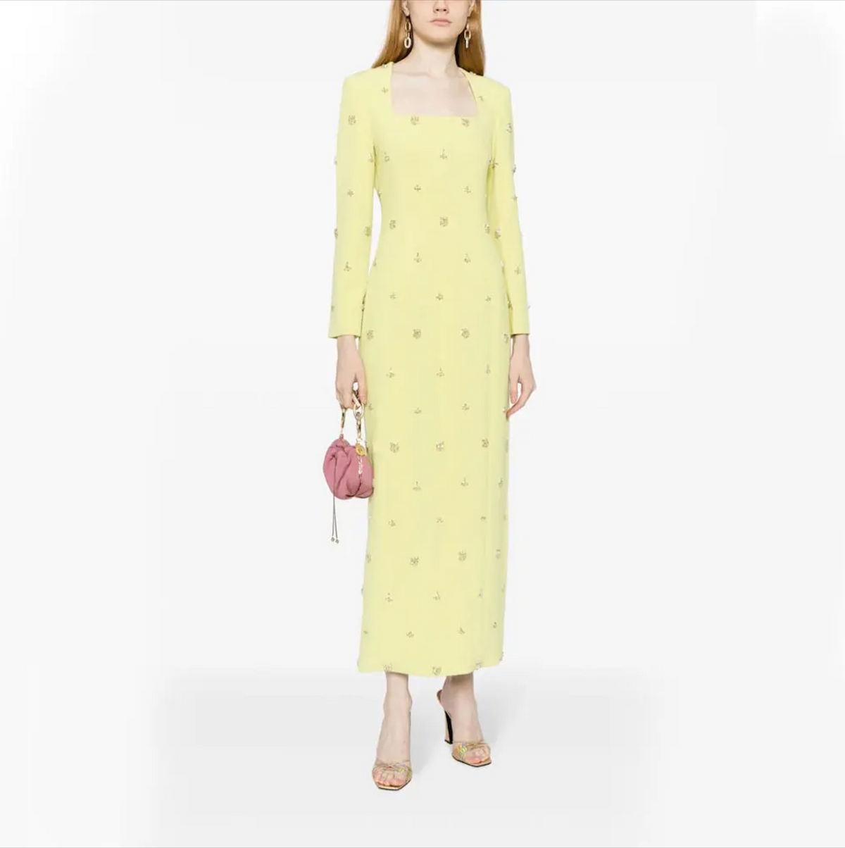square-neck crystal-embellished gown – Kailen