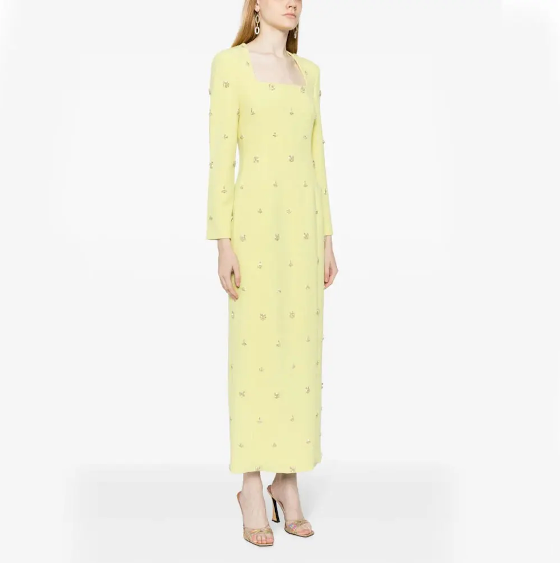 square-neck crystal-embellished gown – Kailen