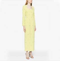 square-neck crystal-embellished gown – Kailen
