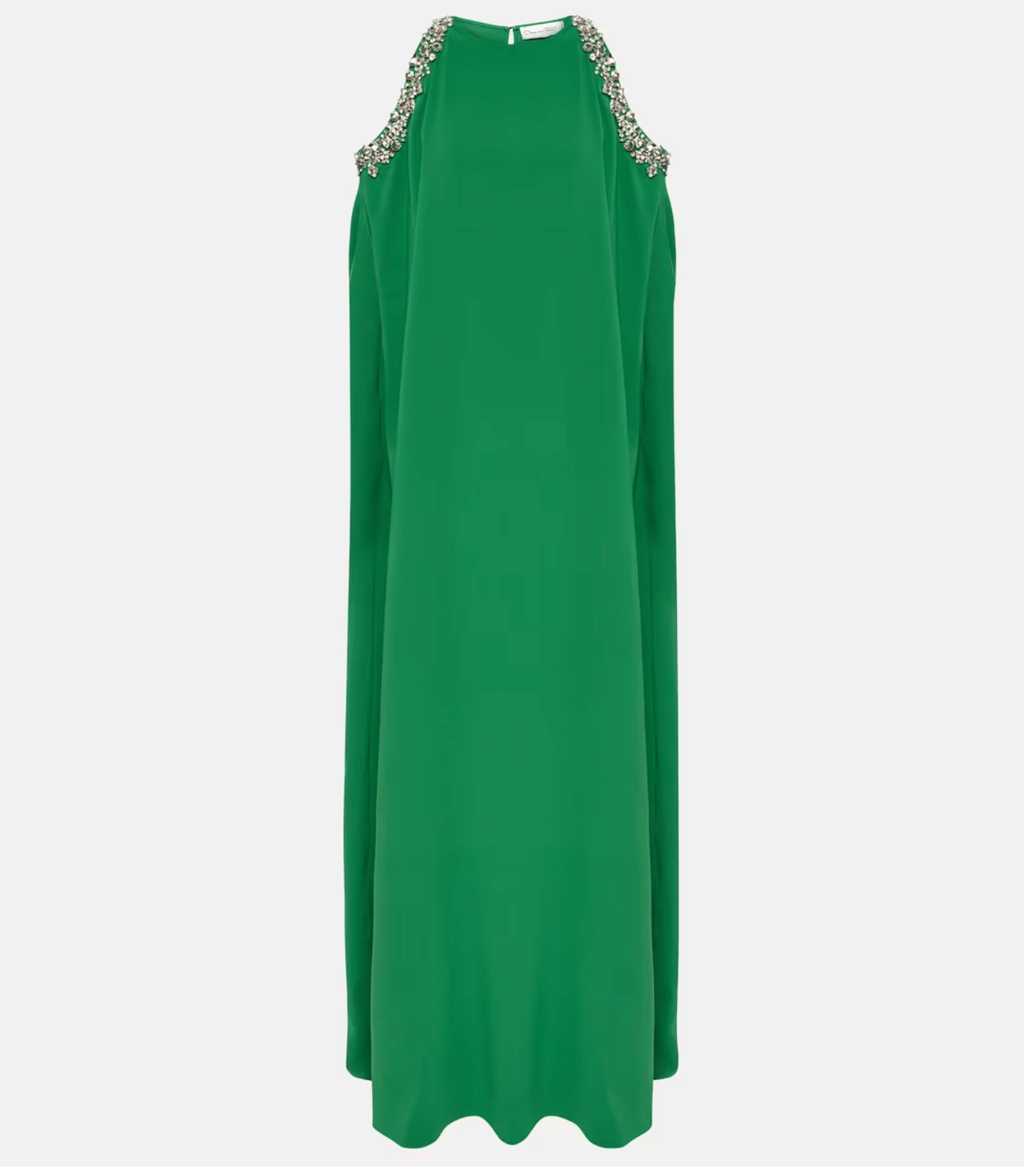 embellished cold-shoulder cape gown – Joriey