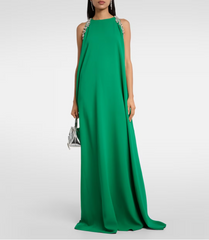 embellished cold-shoulder cape gown – Joriey