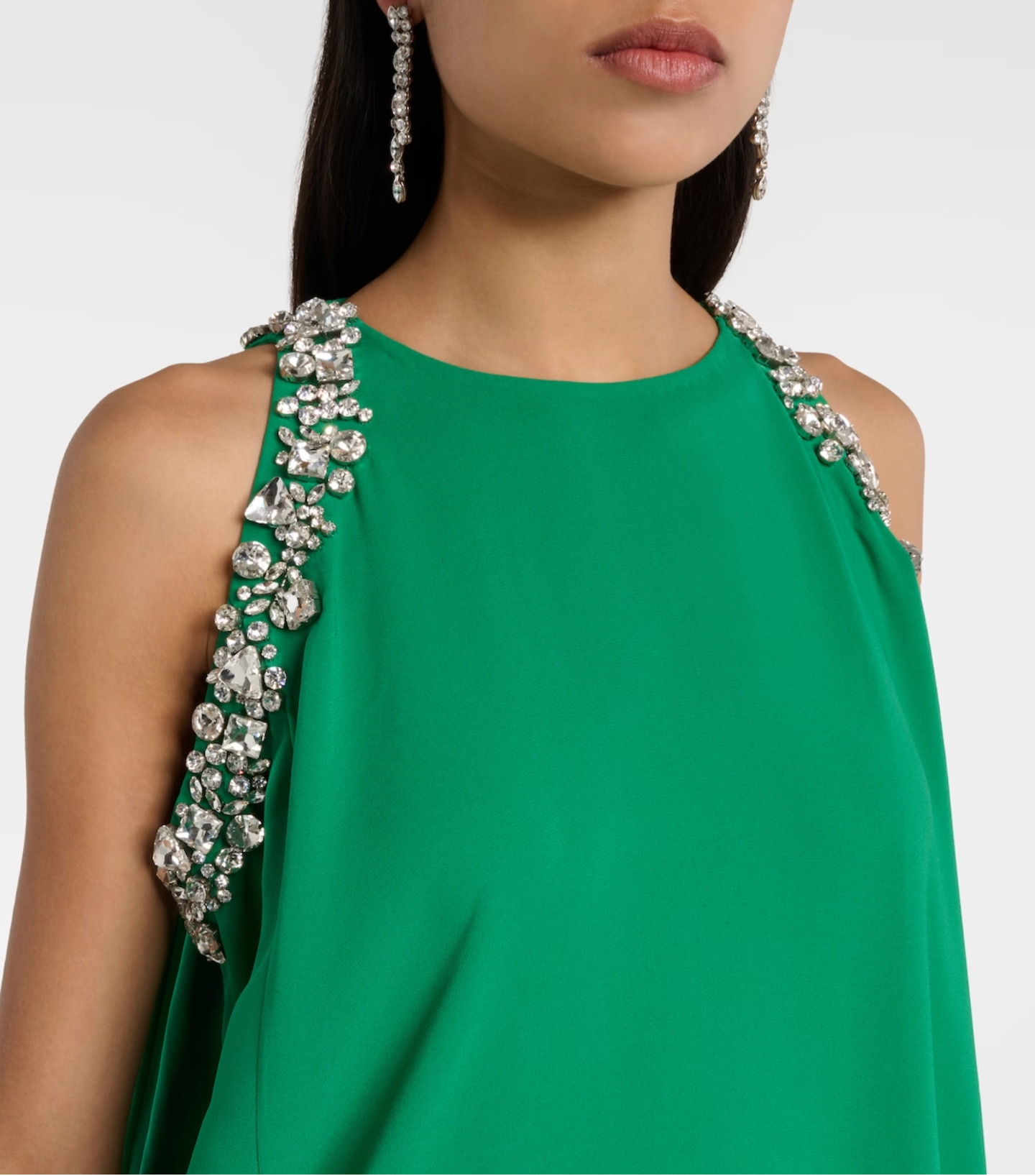embellished cold-shoulder cape gown – Joriey