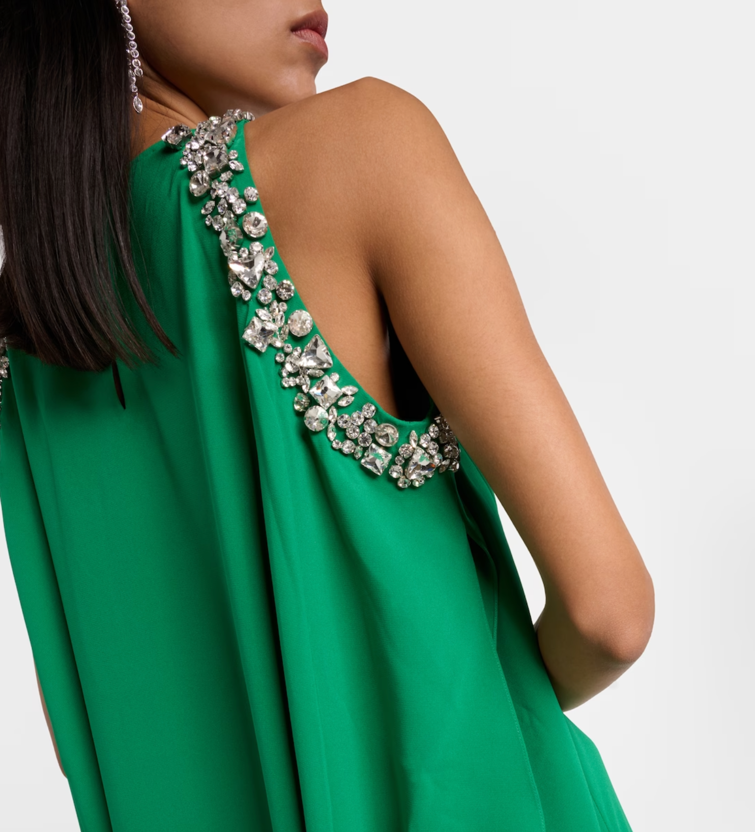 embellished cold-shoulder cape gown – Joriey