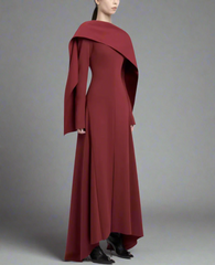 long-sleeve sequin-speckled column gown – Jevako