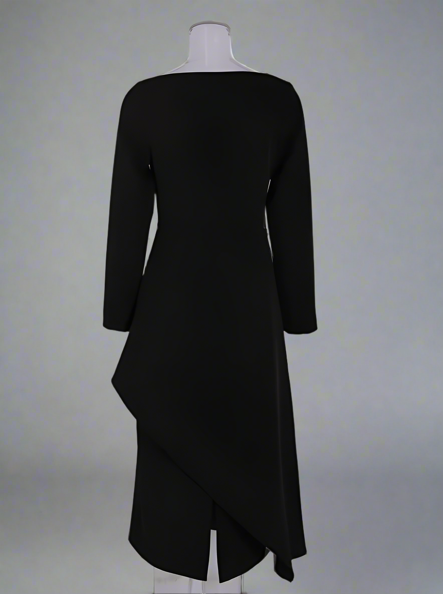 asymmetric color-block midi dress – Salenah