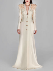embellished shoulder tailored gown – Jollen